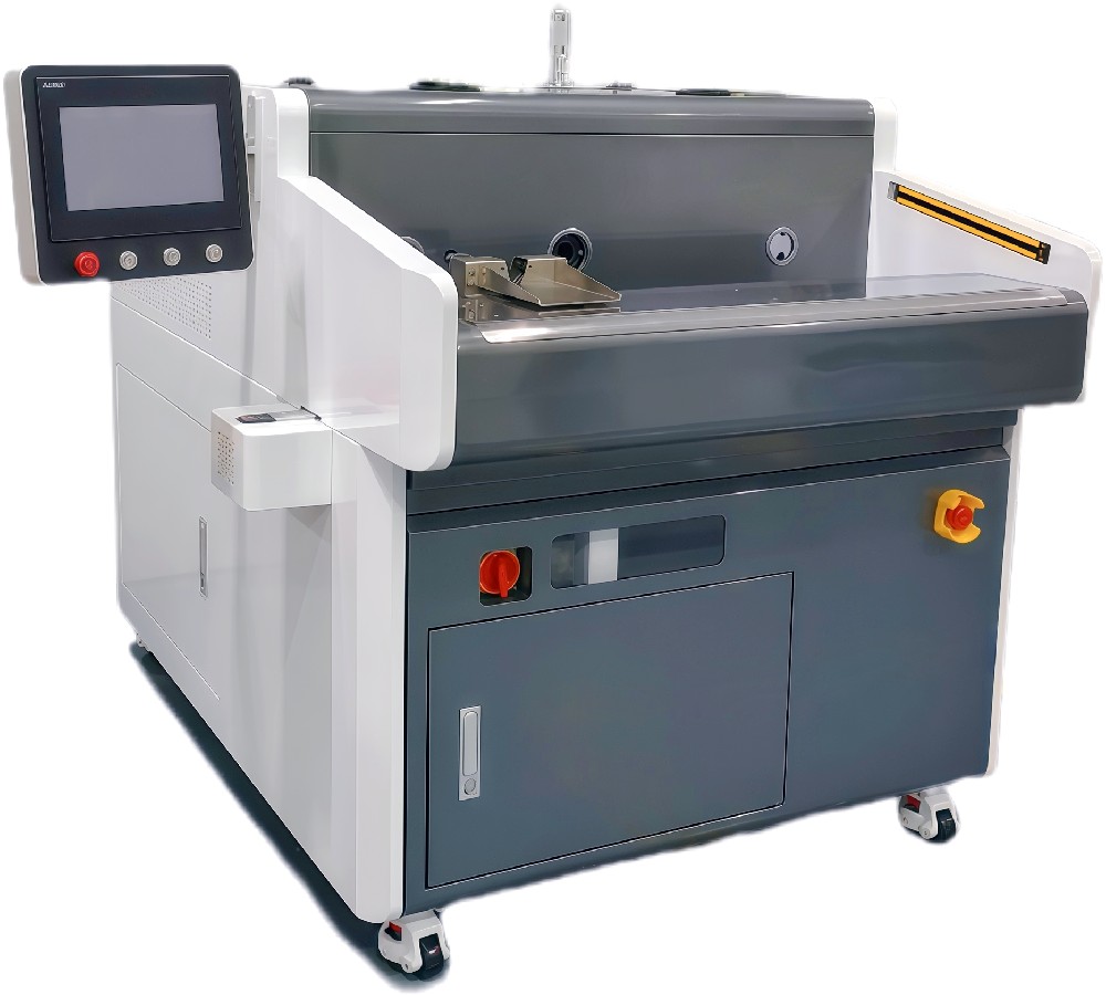 Shielded mesh stripping and turning three-station all-in-one machine